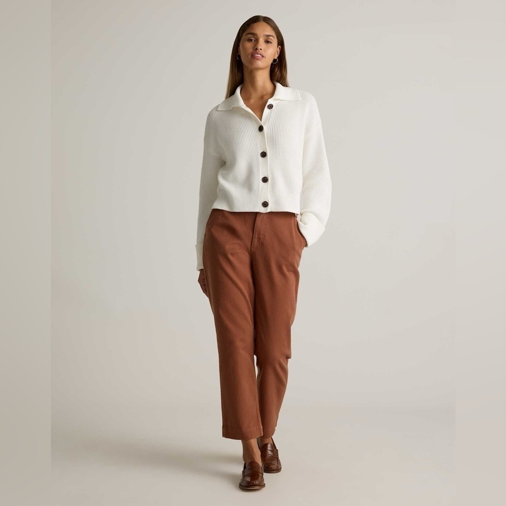 Quince Brown Straight Leg Pants with Tailored Fit size 29 in rust